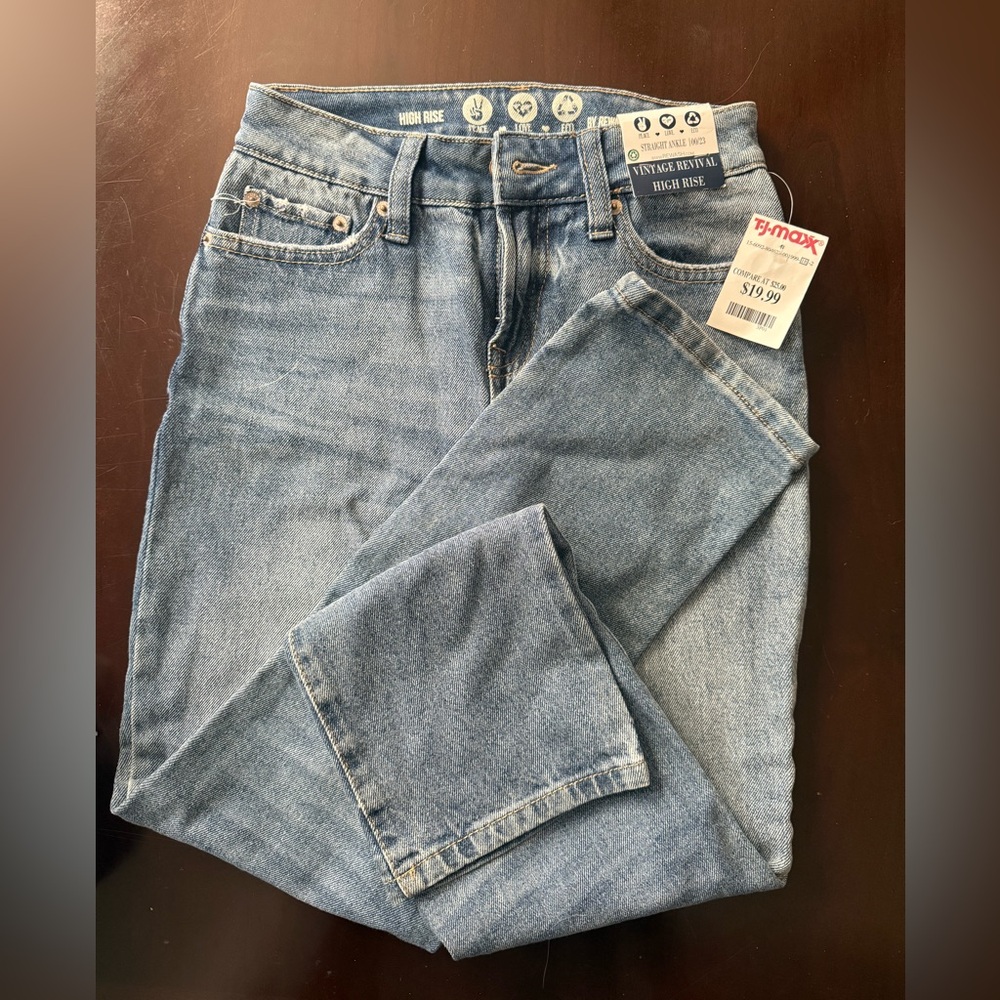 Rewash Vintage Revival Straight Ankle Jeans - Blue